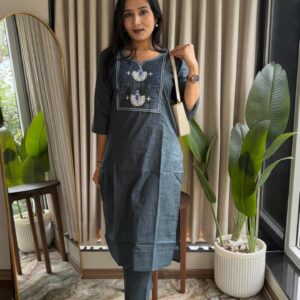 peacock embroidered coord