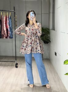 floral short kurti