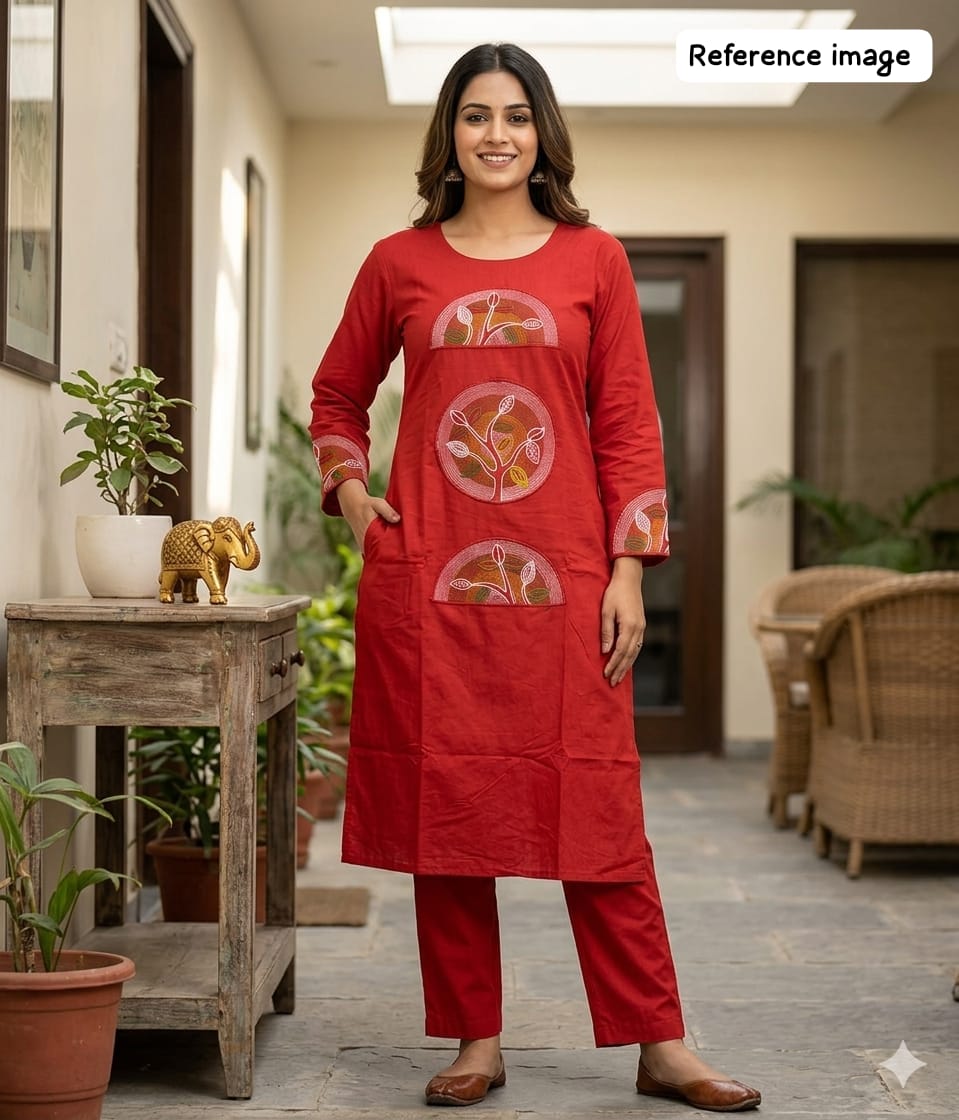 Women’s Flex Dhabu Co-ord Set with Pocket & Neck Work - Image 4