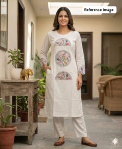 Women’s Flex Dhabu Co-ord Set with Pocket & Neck Work