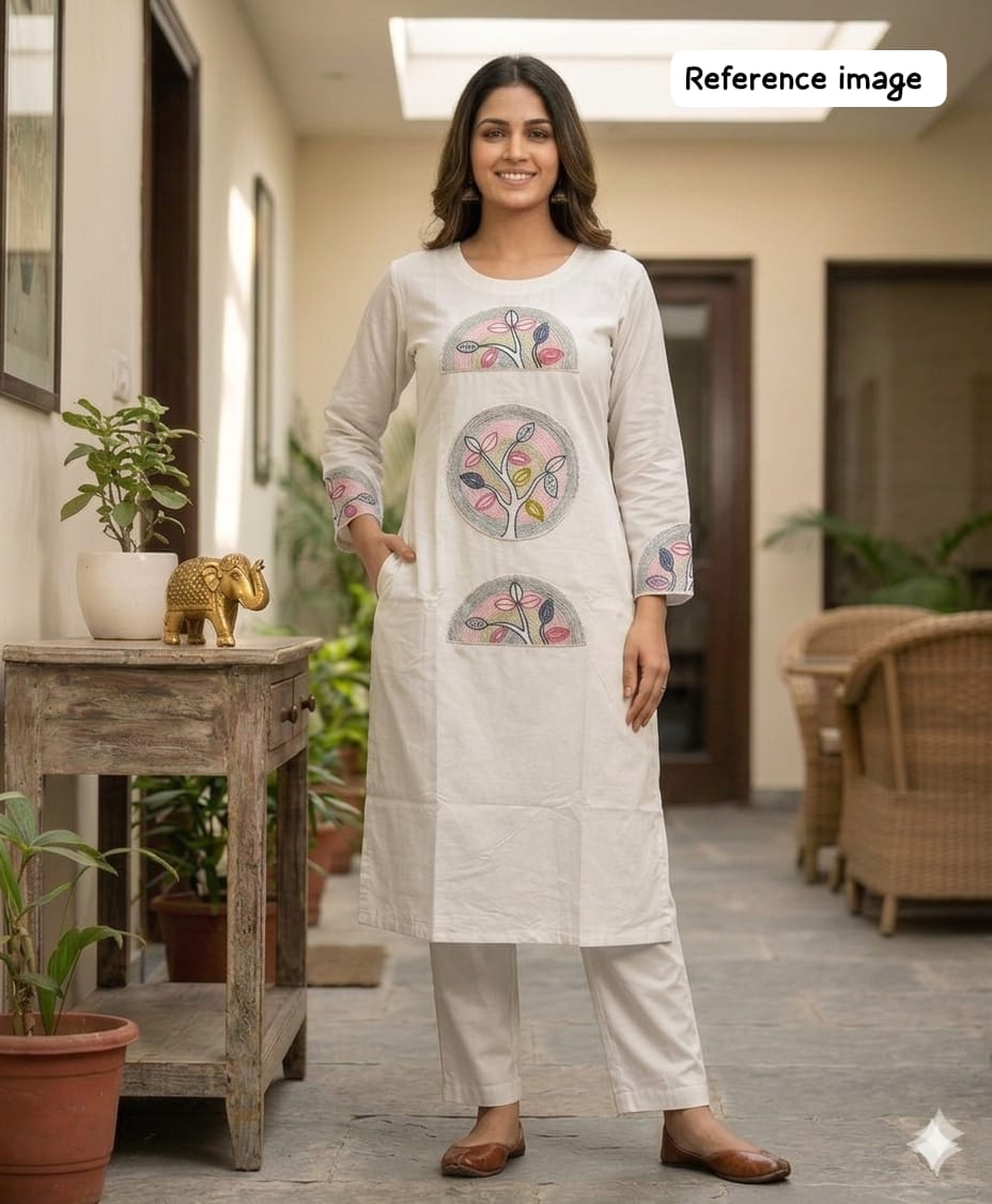 Women’s Flex Dhabu Co-ord Set with Pocket & Neck Work