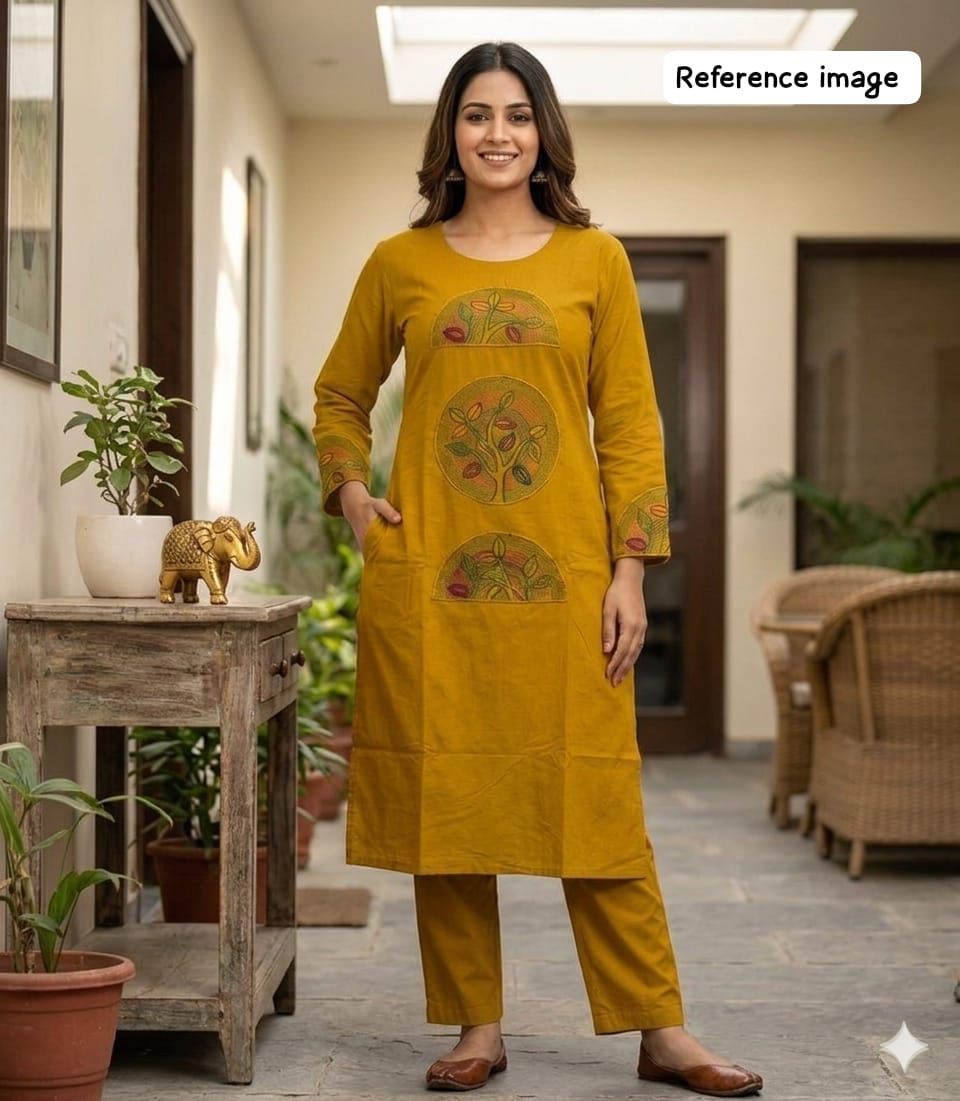 Women’s Flex Dhabu Co-ord Set with Pocket & Neck Work - Image 2
