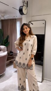 Cotton Hand Embroidery Co-ord Outfit for Women – In 2 Colors