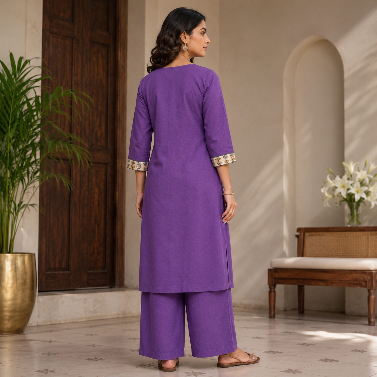 Pure Flex Dhabu A-Line Kurti Pant Set