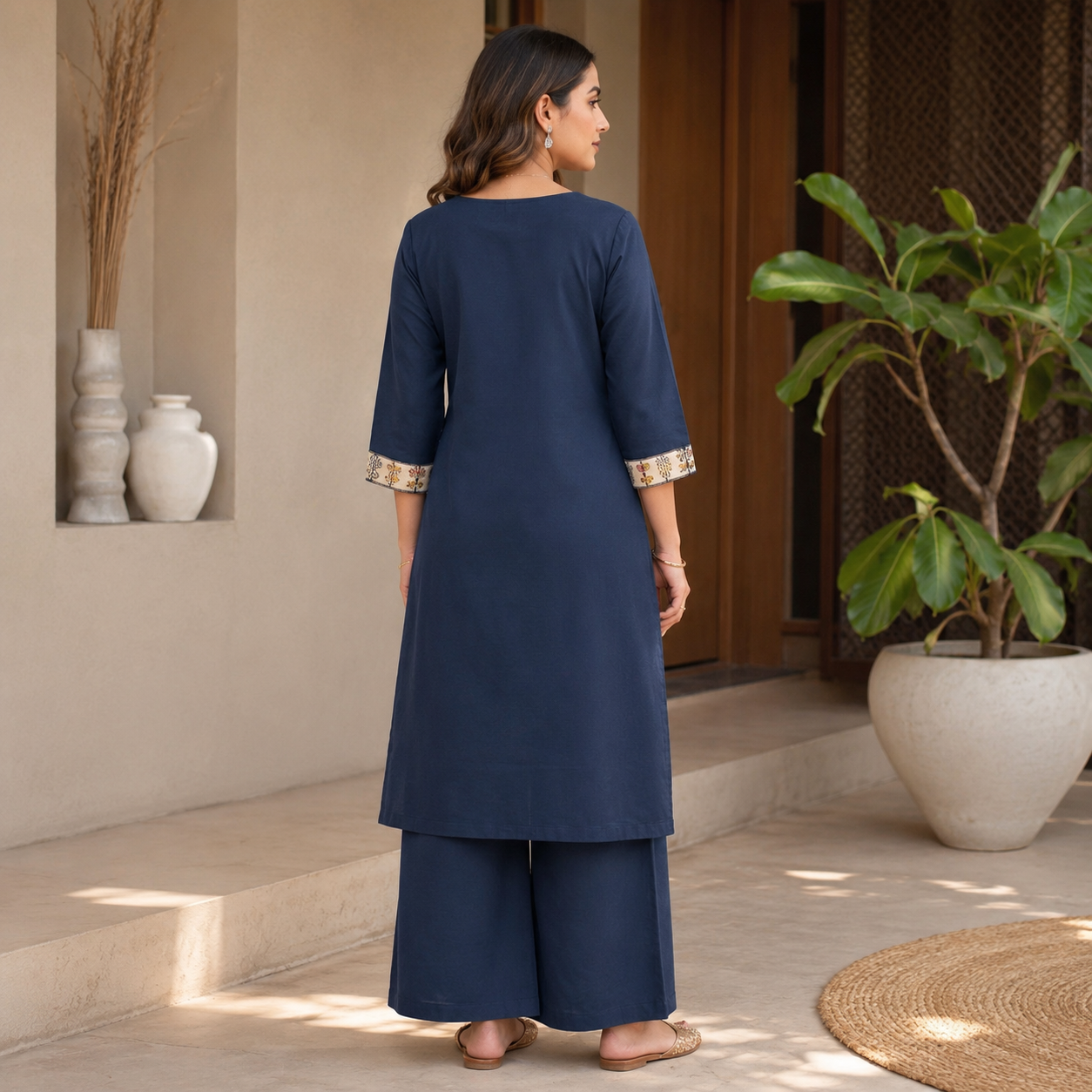 Pure Flex Dhabu A-Line Kurti Pant Set