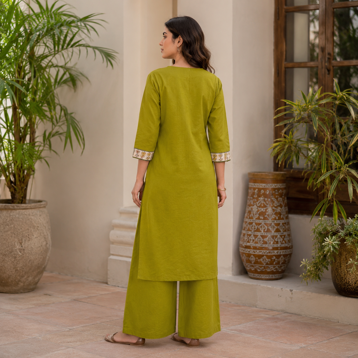 Pure Flex Dhabu A-Line Kurti Pant Set