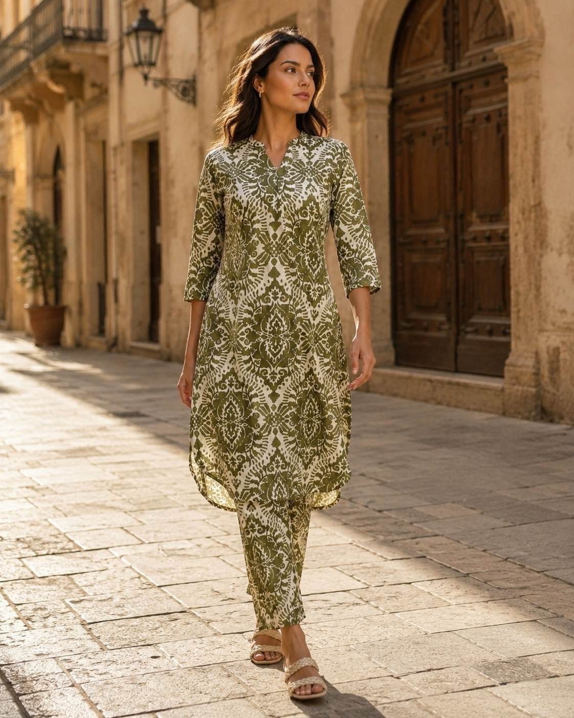 Cotton Printed Kurti Palazzo Set for Women