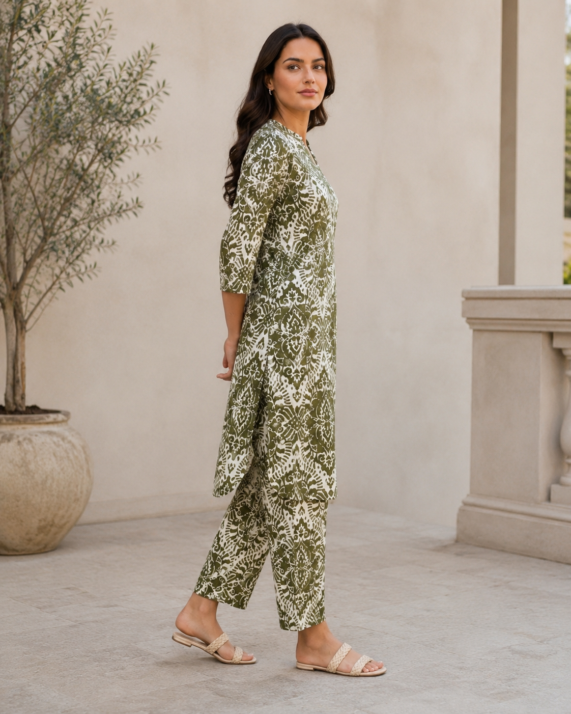 Cotton Printed Kurti Palazzo Set for Women