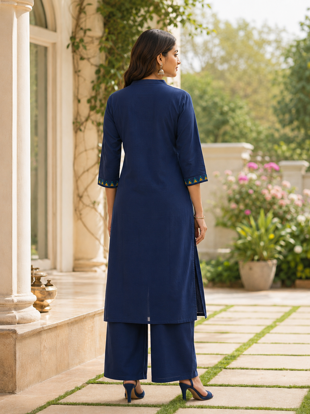 A-Line Kurti with Pant and Embroidery Work