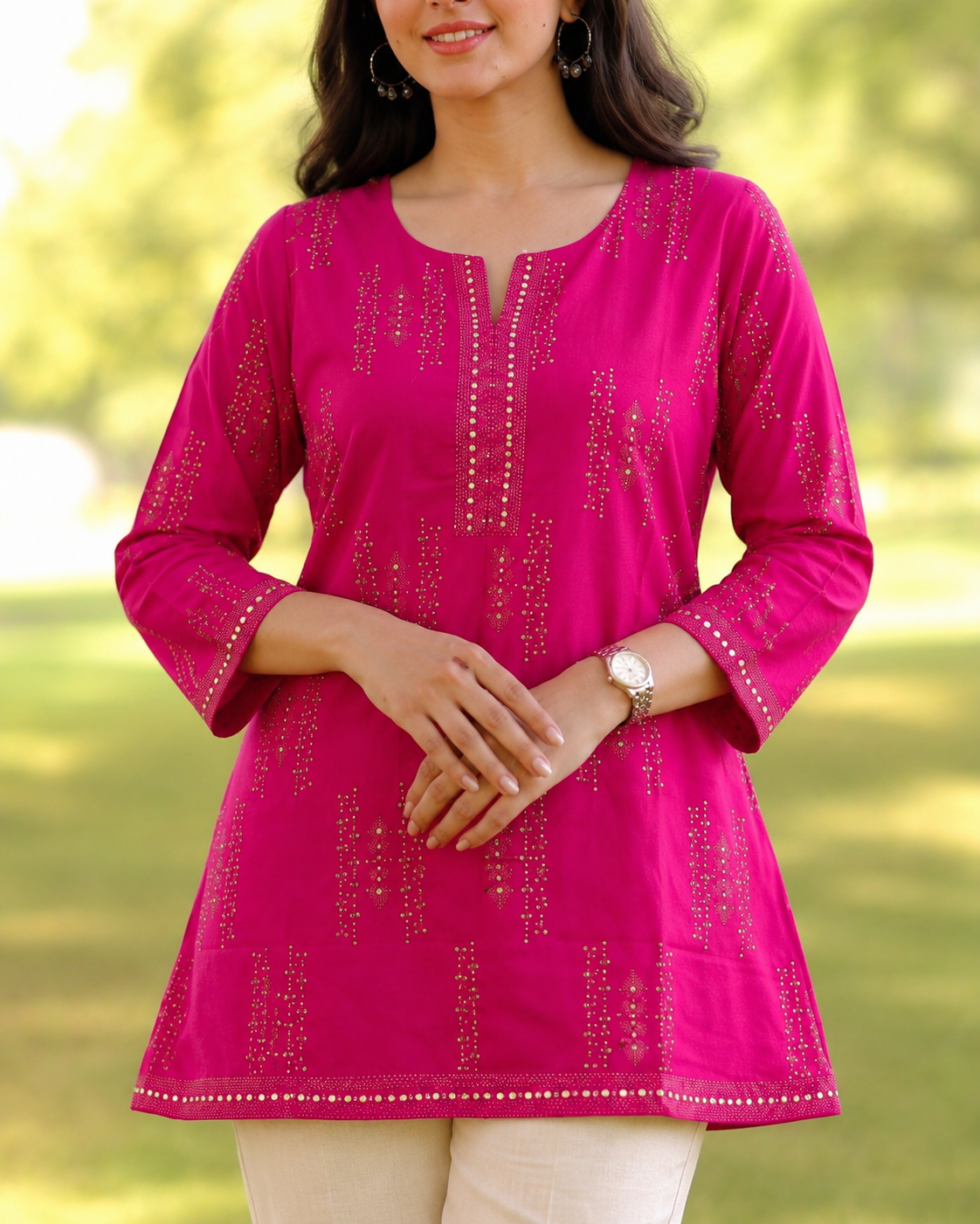 Jaipuri Print Cotton Short Kurti