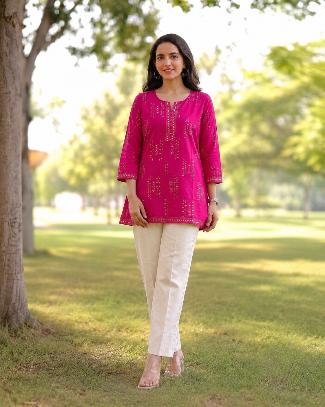 Jaipuri Print Cotton Short Kurti