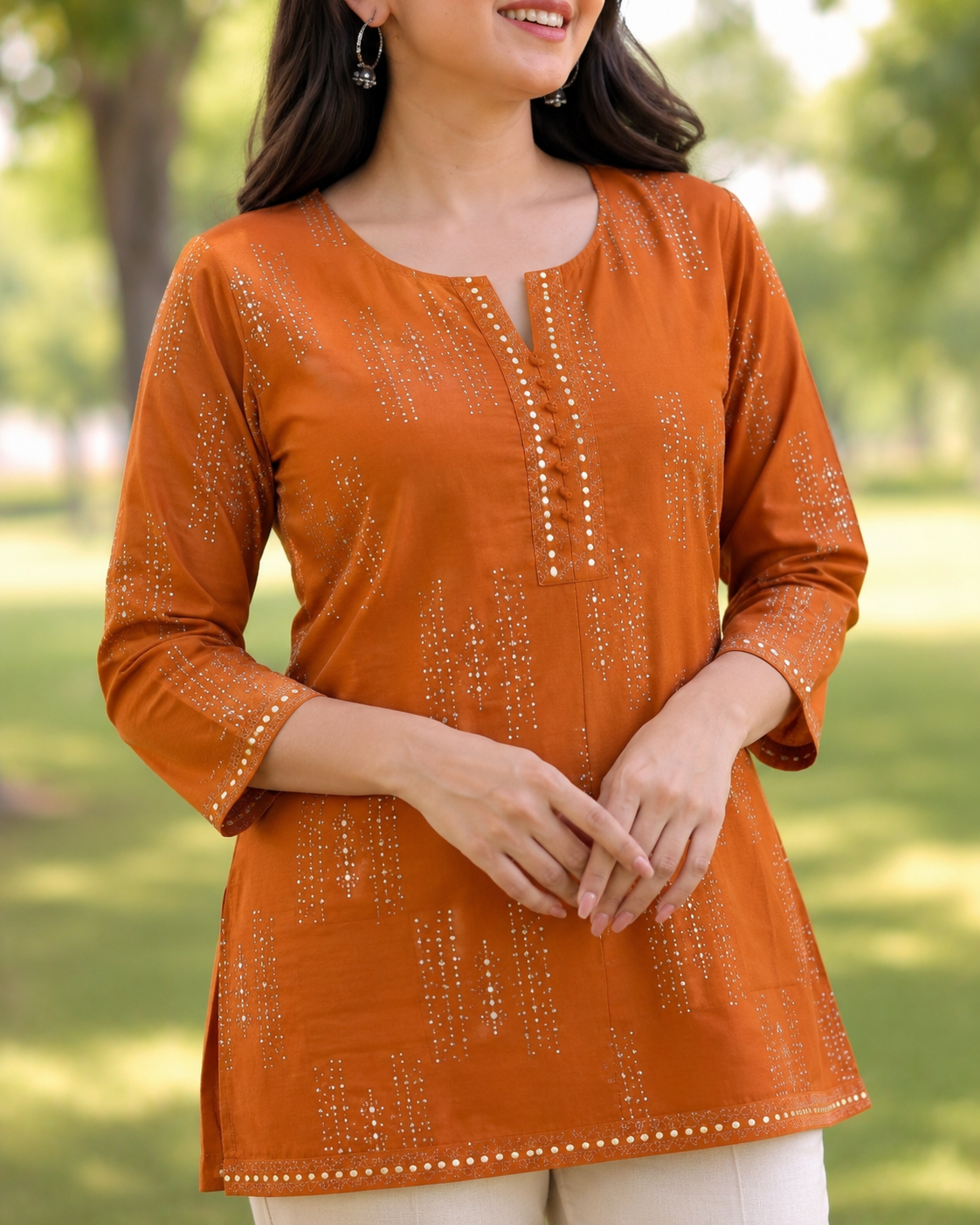 Jaipuri Print Cotton Short Kurti