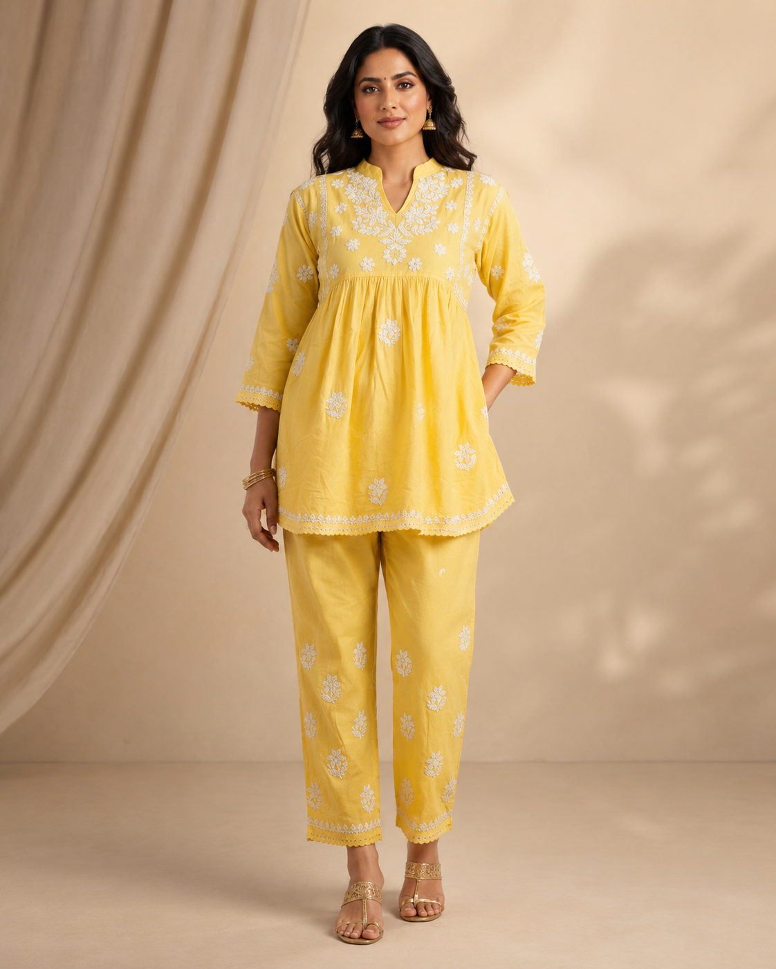 Pure Cotton Chikankari Co-ord Set for Women