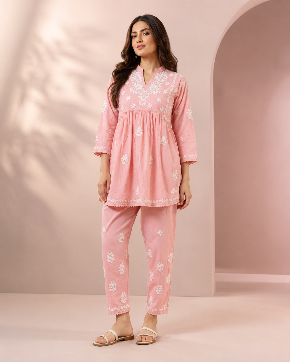 Pure Cotton Chikankari Co-ord Set for Women