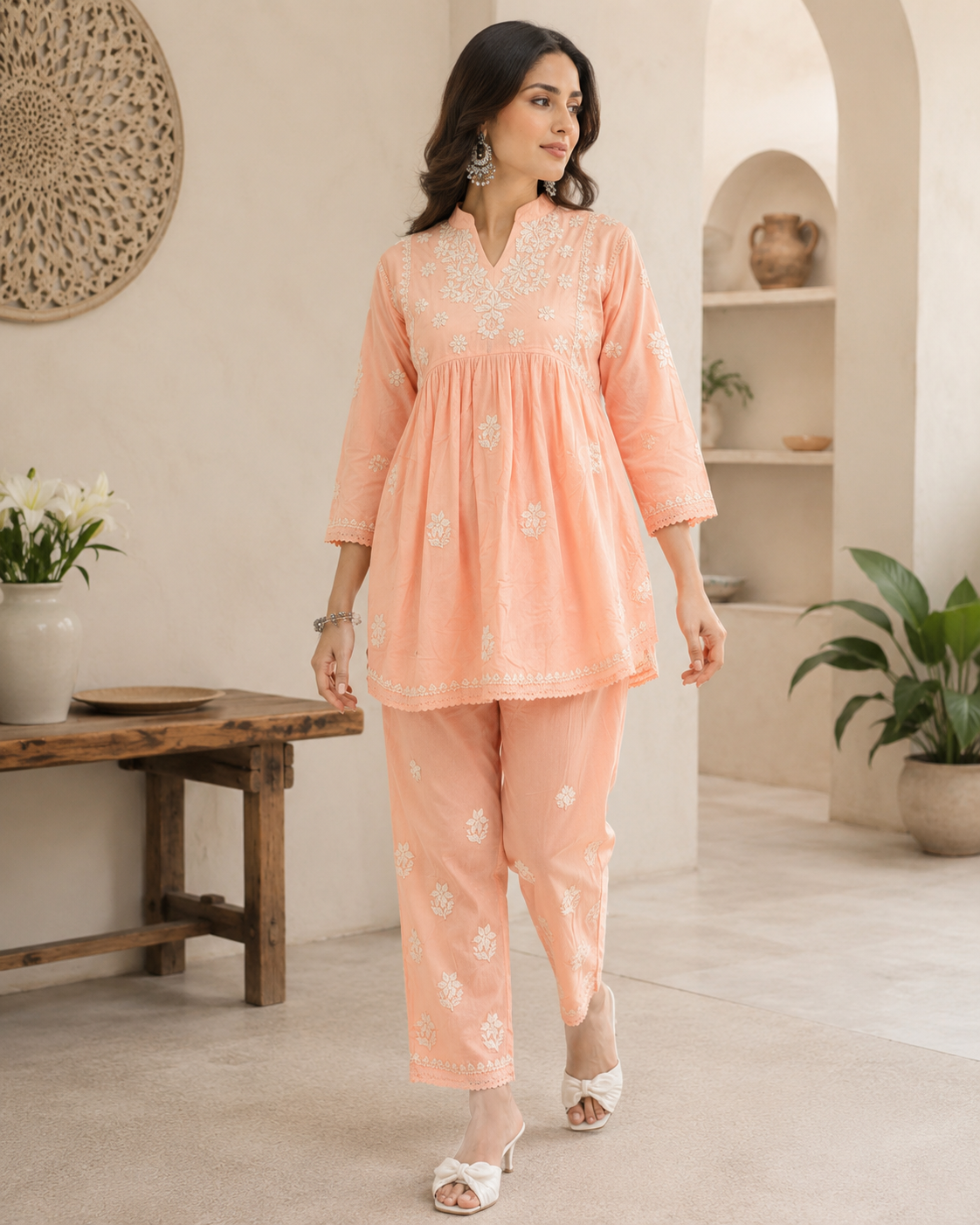 Beautiful Cotton Chikankari Co-ord Set