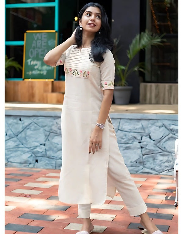 Premium Embroidered Kurti Pant Set for Women – 2 Colors