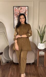Premium Cotton Embroidery Co-ord Set for Women – 5 Colors
