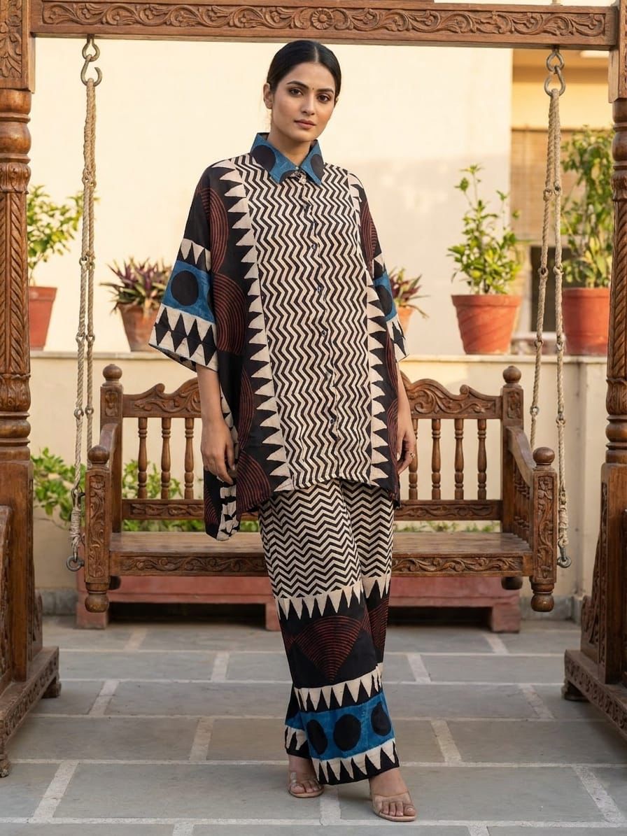 Designer Modal Hand Block Print Co-ord Set for Women